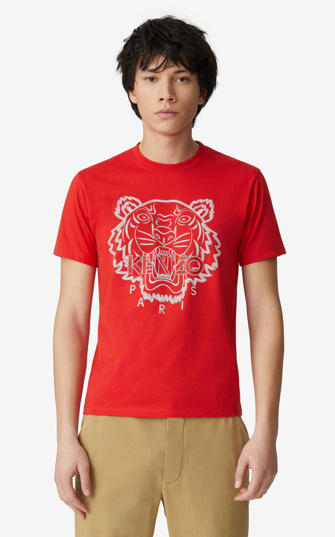 Kenzo Tiger T-shirt Heren Rood | 92038FOIM